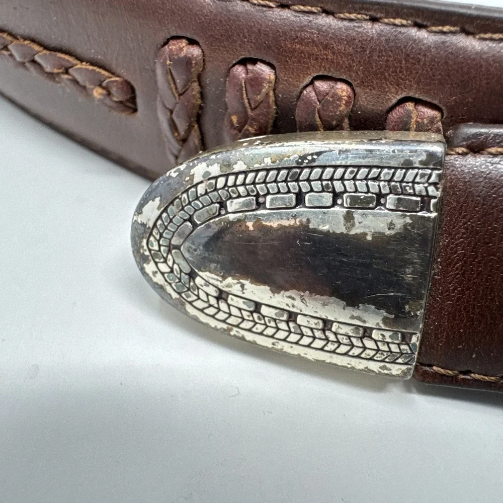 Onyx By Brighton Men's Southwest Leather Belt Concho‎ Brown Size 42
